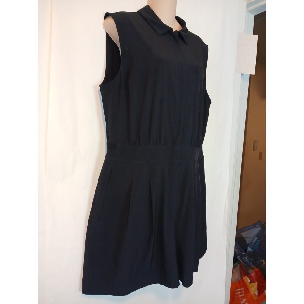 Athleta Womens Black Sleeveless Romper Zip Pockets NEW Size 16 D133 - Picture 6 of 9